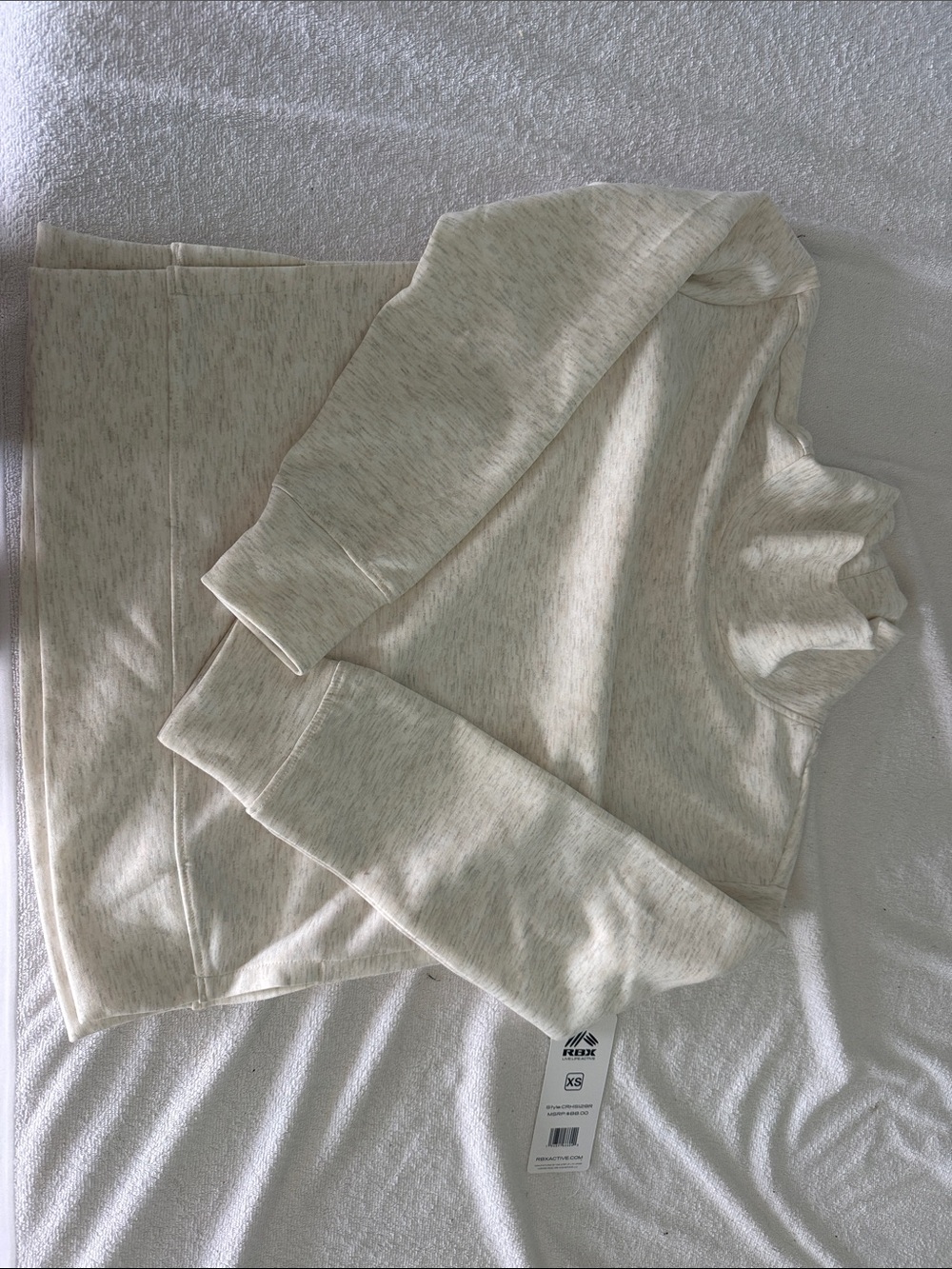 Athleta Heathered Cream Cowl Neck Sweater